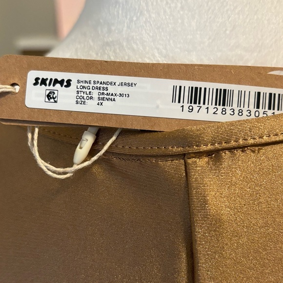 SKIMS Shine Jersey Long Dress in Sienna NWT 4x - Picture 10 of 11